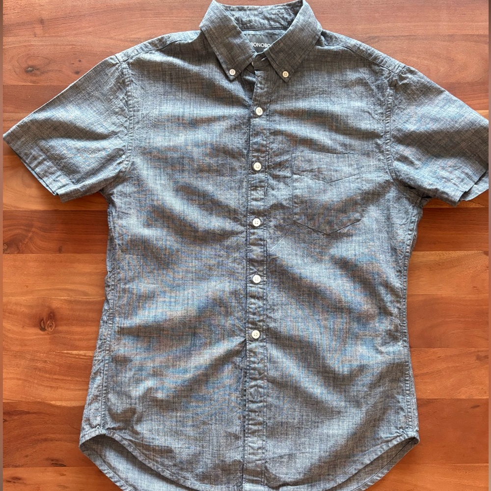 Bonobos Casual Blue Chambray Button-Down Shirt
